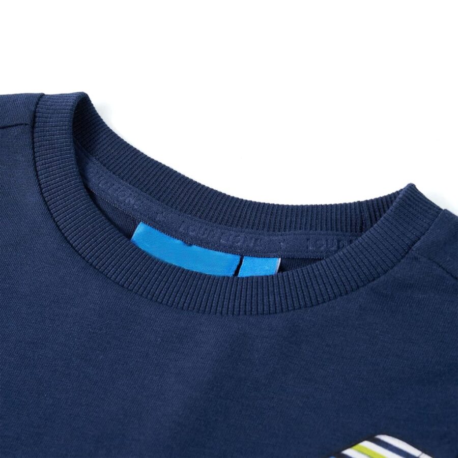 Kindershirt met lange mouwen 92 marineblauw - Afbeelding 3