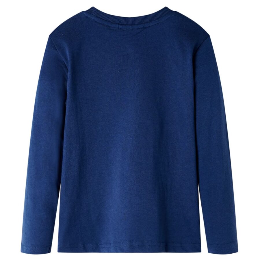 Kindershirt met lange mouwen 128 marineblauw - Afbeelding 2
