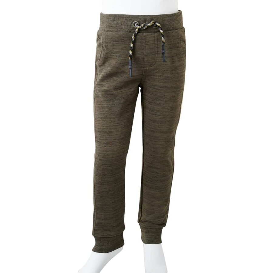 Kinderjoggingbroek 116 gemêleerd donker kaki - Afbeelding 8