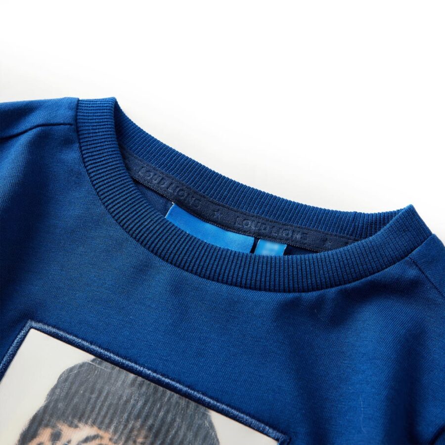 Kindershirt met lange mouwen 116 donkerblauw - Afbeelding 3