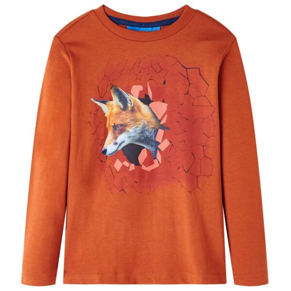 Kindershirt met lange mouwen 104 lichtroestkleurig