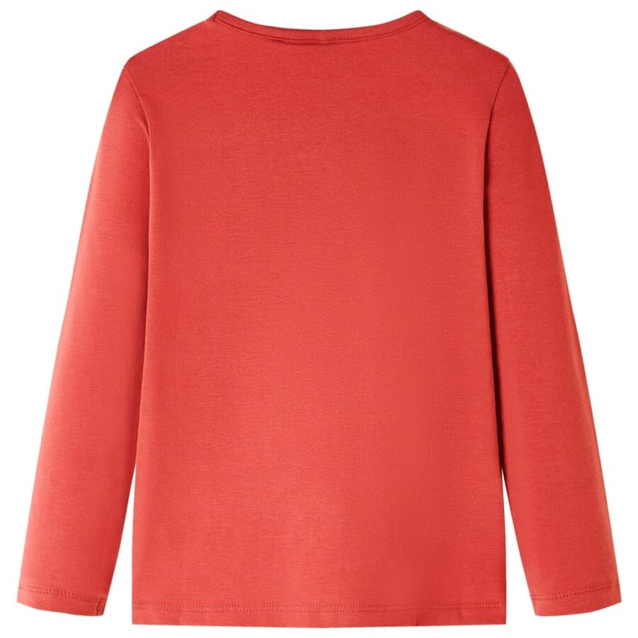 Kindershirt met lange mouwen 104 roodbruin - Afbeelding 2