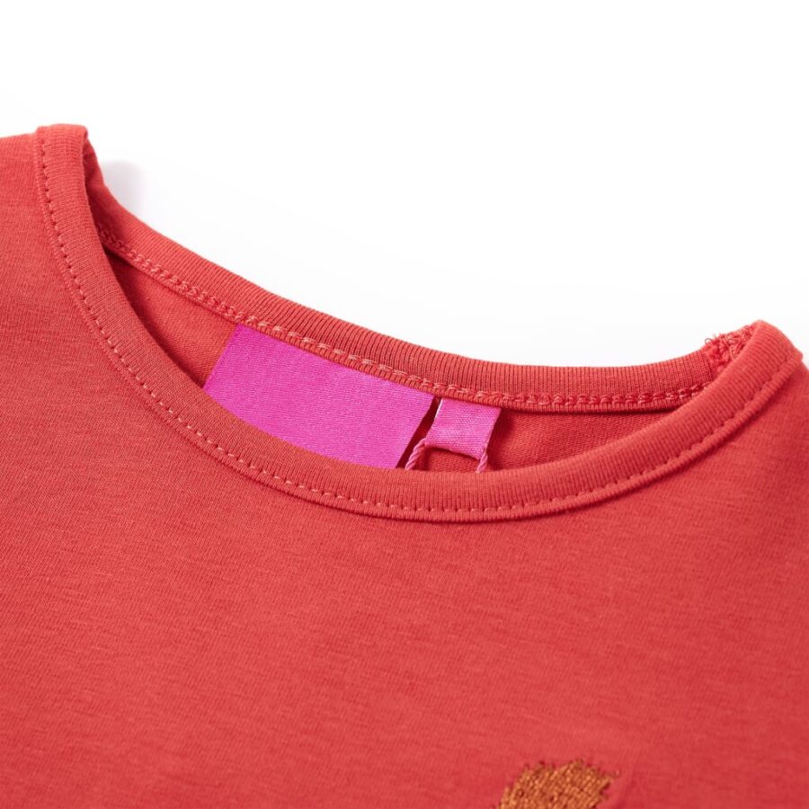 Kindershirt met lange mouwen 104 roodbruin - Afbeelding 3