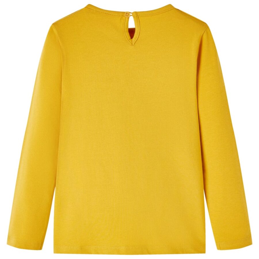 Kindershirt met lange mouwen 104 donker okerkleurig - Afbeelding 2