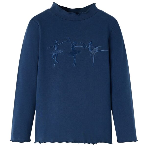 Kindershirt lange mouwen 116 marineblauw