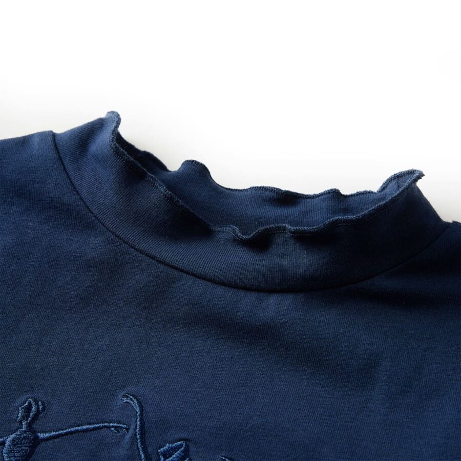 Kindershirt lange mouwen 116 marineblauw - Afbeelding 3