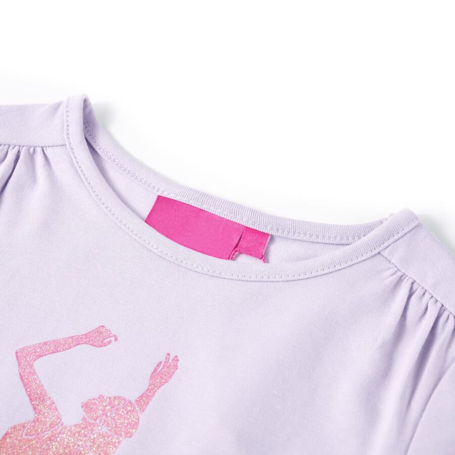 Kindershirt met lange mouwen 140 lichtlila - Afbeelding 3