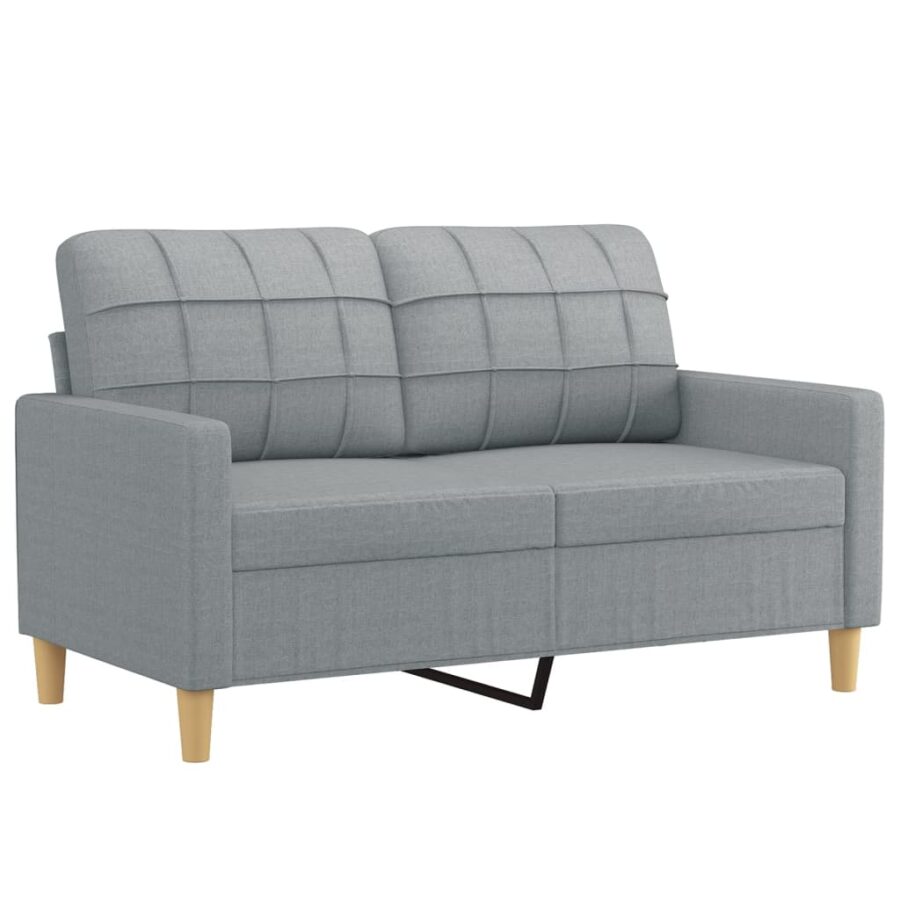 3-delige Loungeset met kussens stof lichtgrijs - Afbeelding 3