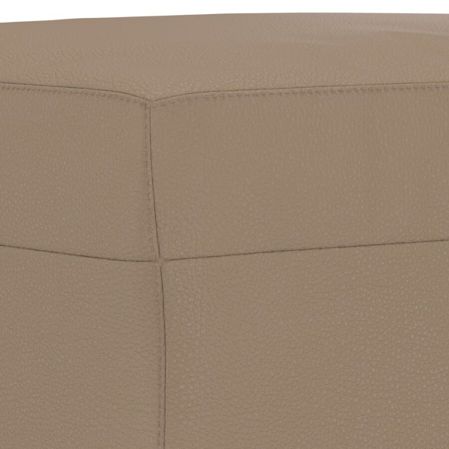 4-delige Loungeset met kussens kunstleer cappuccinokleurig - Afbeelding 10