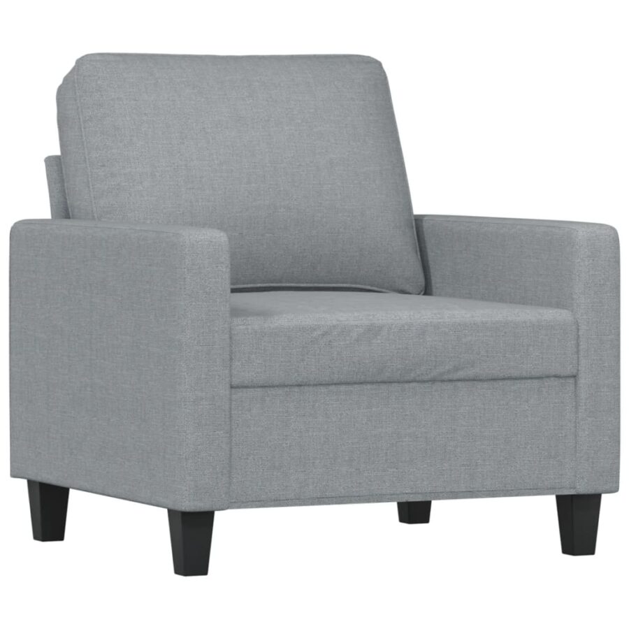4-delige Loungeset met kussens stof lichtgrijs - Afbeelding 3