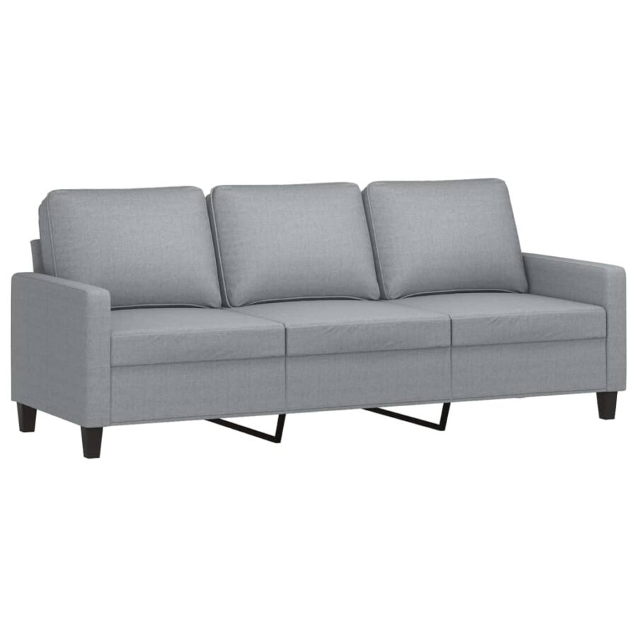 4-delige Loungeset met kussens stof lichtgrijs - Afbeelding 5