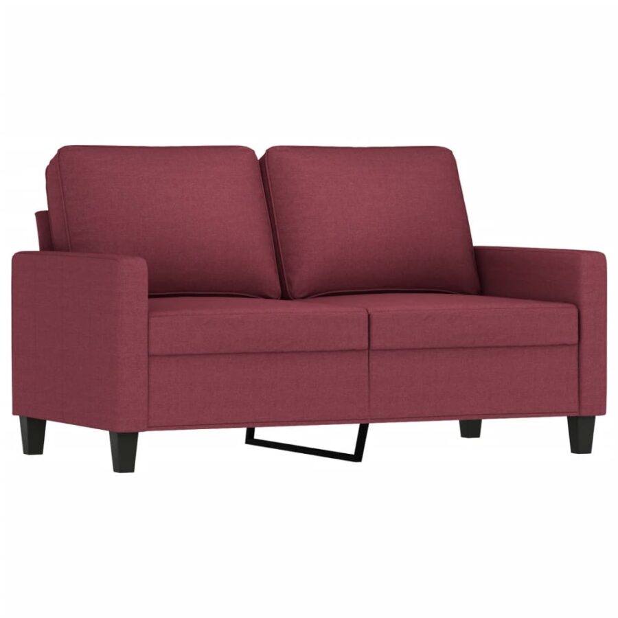 4-delige Loungeset met kussens stof wijnrood - Afbeelding 4