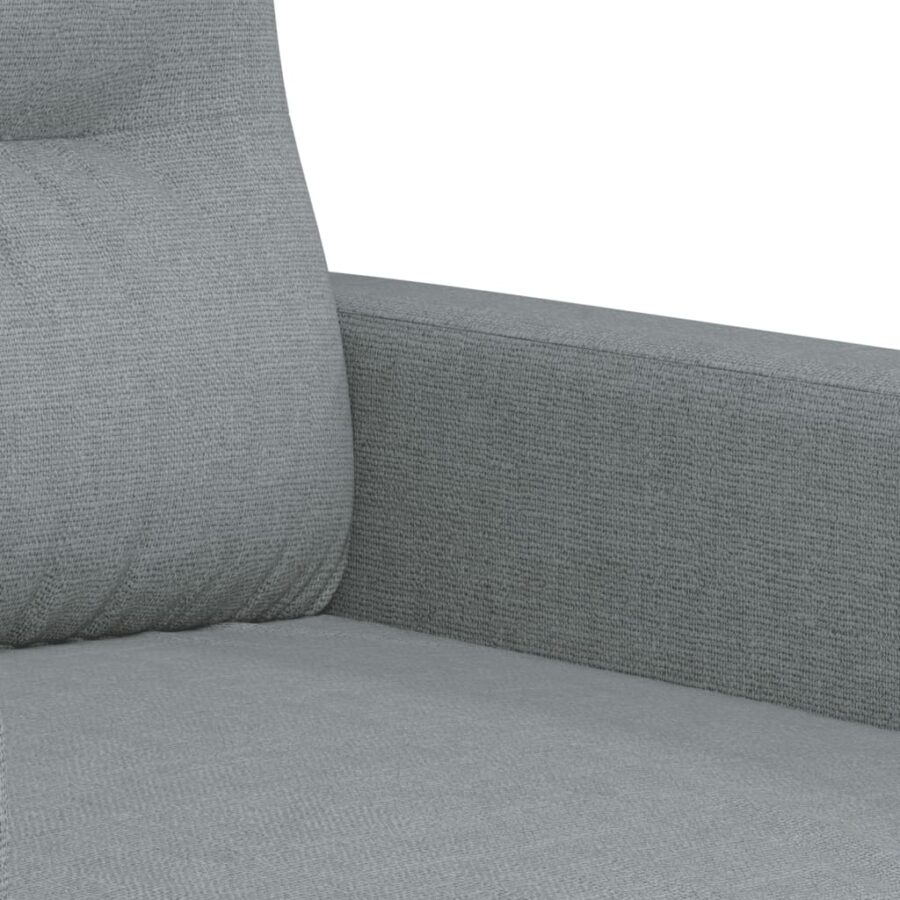 3-delige Loungeset met kussens stof lichtgrijs - Afbeelding 8