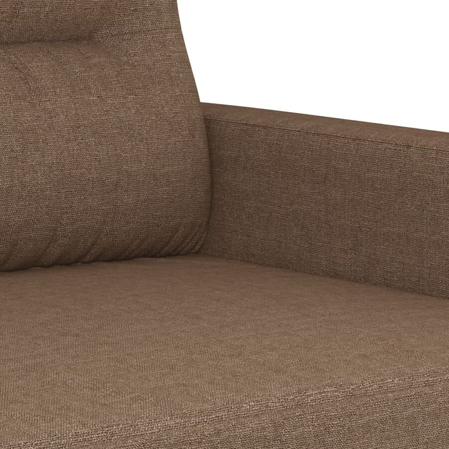 2-delige Loungeset met kussens stof bruin - Afbeelding 5
