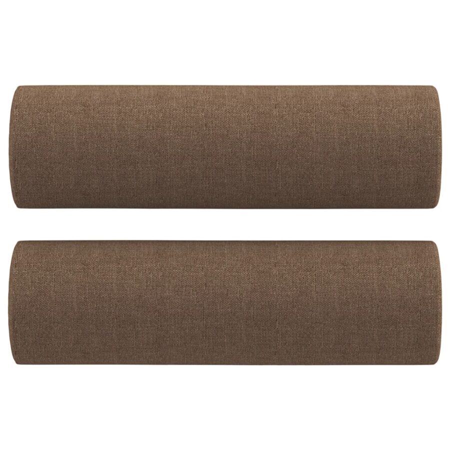 2-delige Loungeset met kussens stof bruin - Afbeelding 6