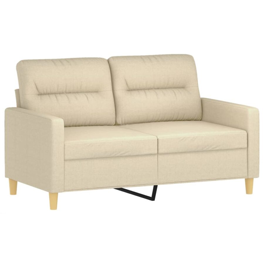 3-delige Loungeset met kussens stof crèmekleurig - Afbeelding 3