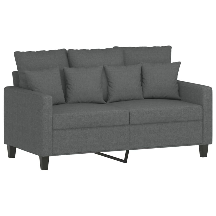 4-delige Loungeset met kussens stof donkergrijs - Afbeelding 4