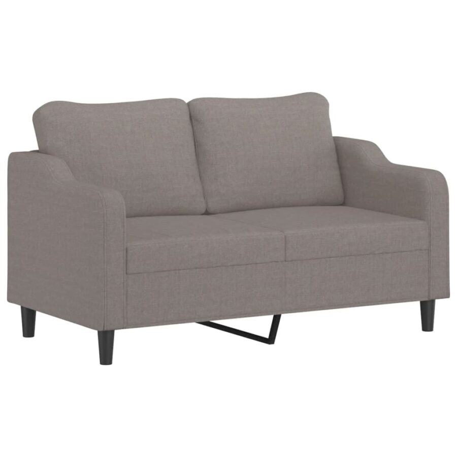 2-delige Loungeset met kussens stof taupe - Afbeelding 4