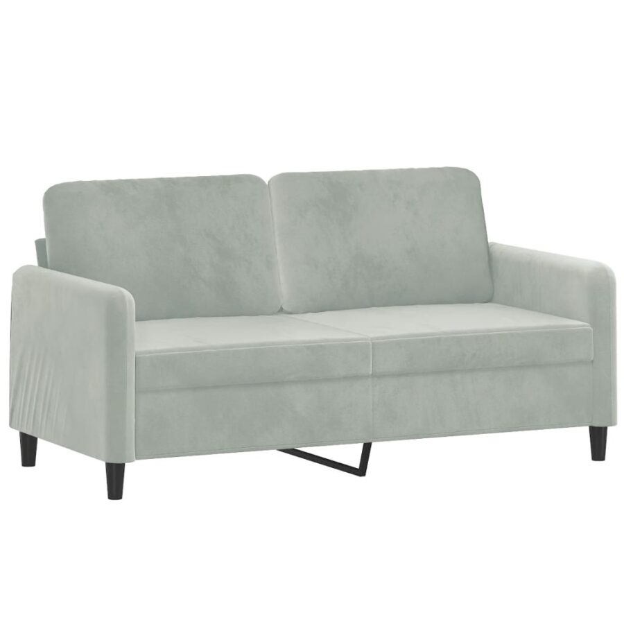 2-delige Loungeset fluweel lichtgrijs - Afbeelding 4