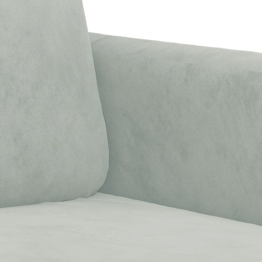 2-delige Loungeset fluweel lichtgrijs - Afbeelding 5