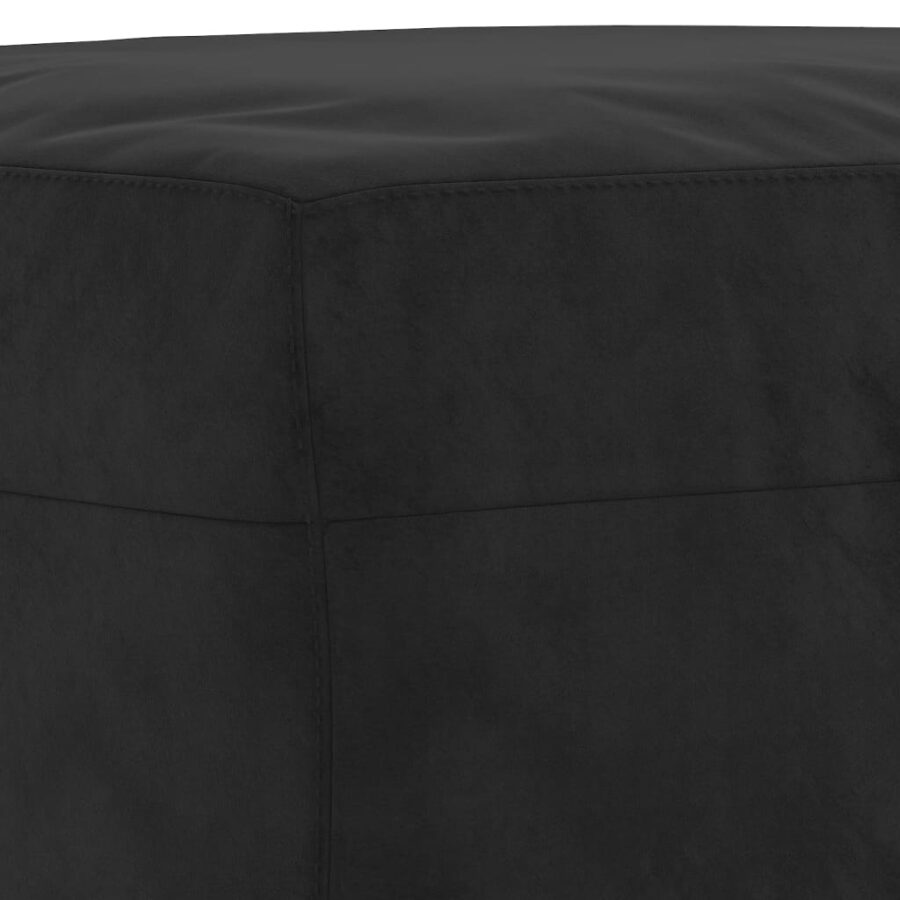 3-delige Loungeset met kussens fluweel zwart - Afbeelding 7