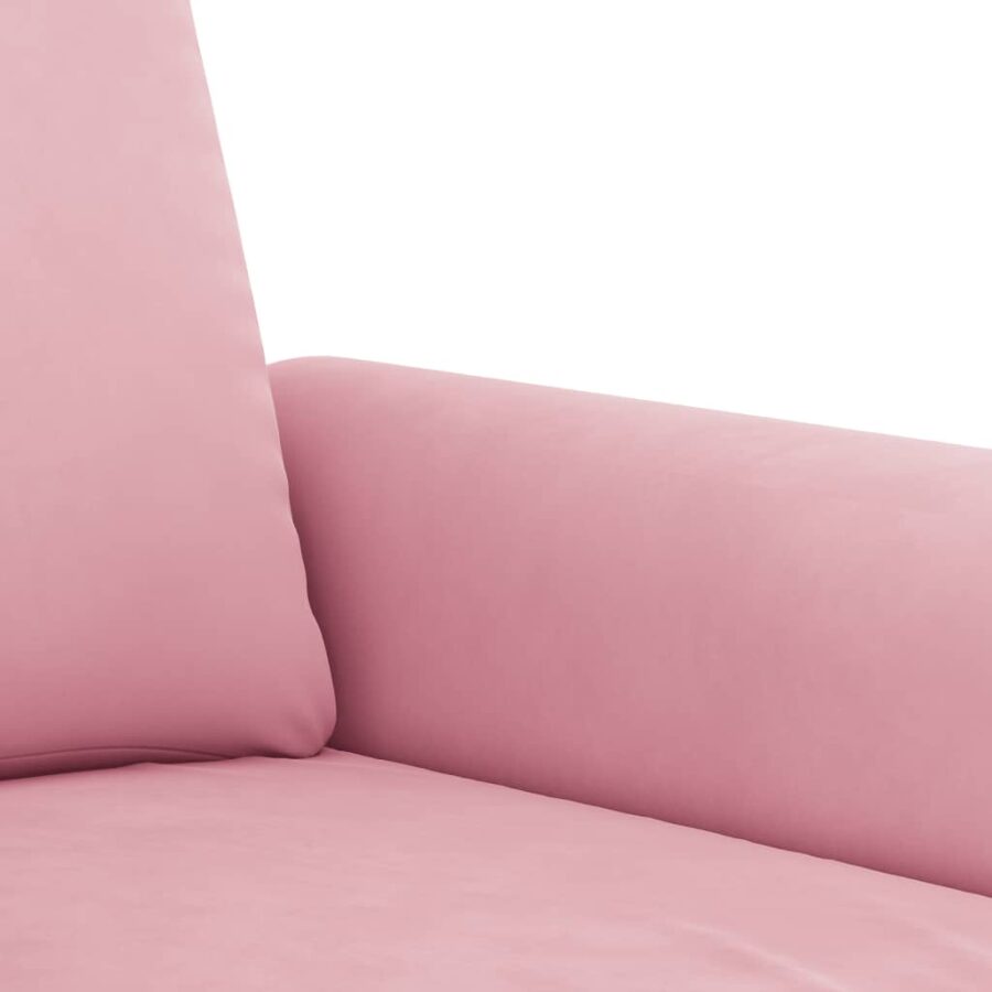 2-delige Loungeset met kussens fluweel roze - Afbeelding 6