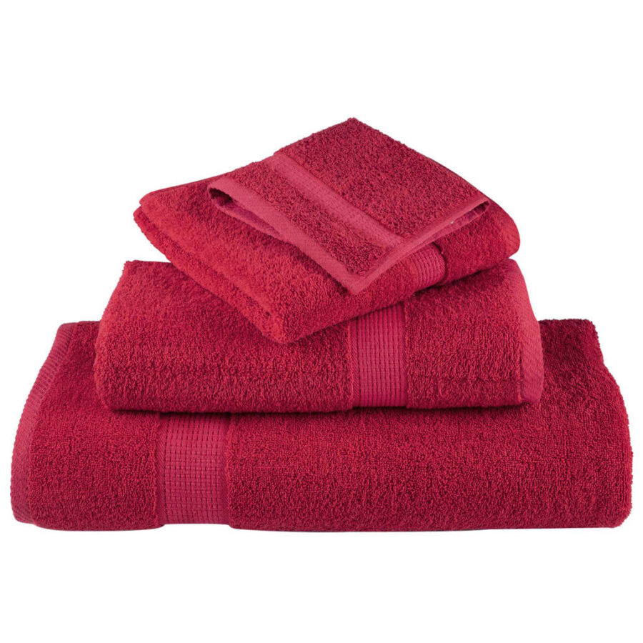 12-delige Handdoekenset SOLUND 600 g/m² rood - Afbeelding 4