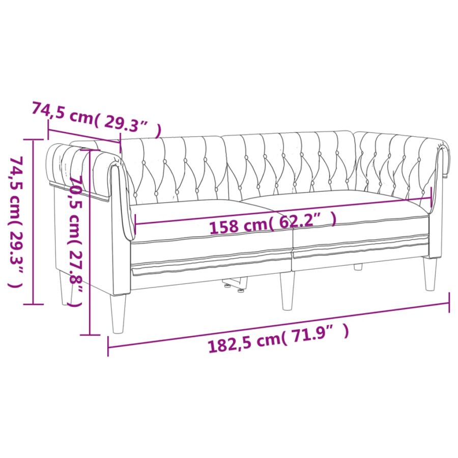 2-delige Loungeset stof zwart - Afbeelding 9
