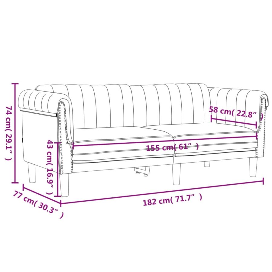 2-delige Loungeset fluweel zwart - Afbeelding 9