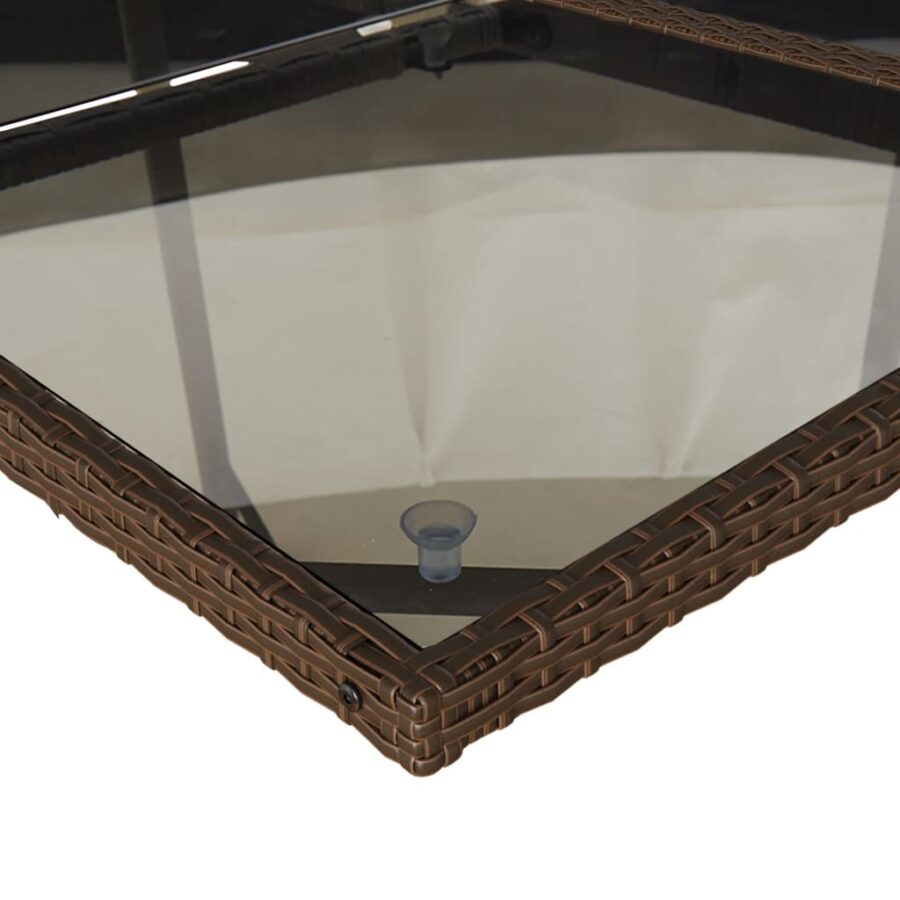 15-delige Tuinset met kussens poly rattan bruin - Afbeelding 8