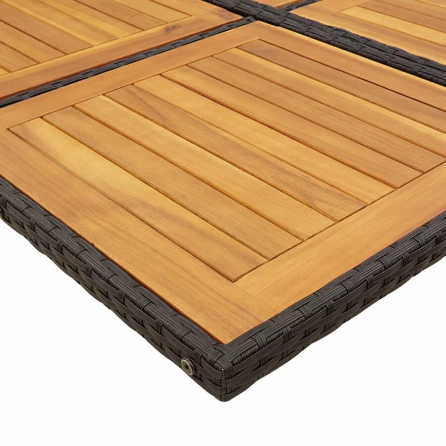 15-delige Tuinset met kussens poly rattan zwart - Afbeelding 8