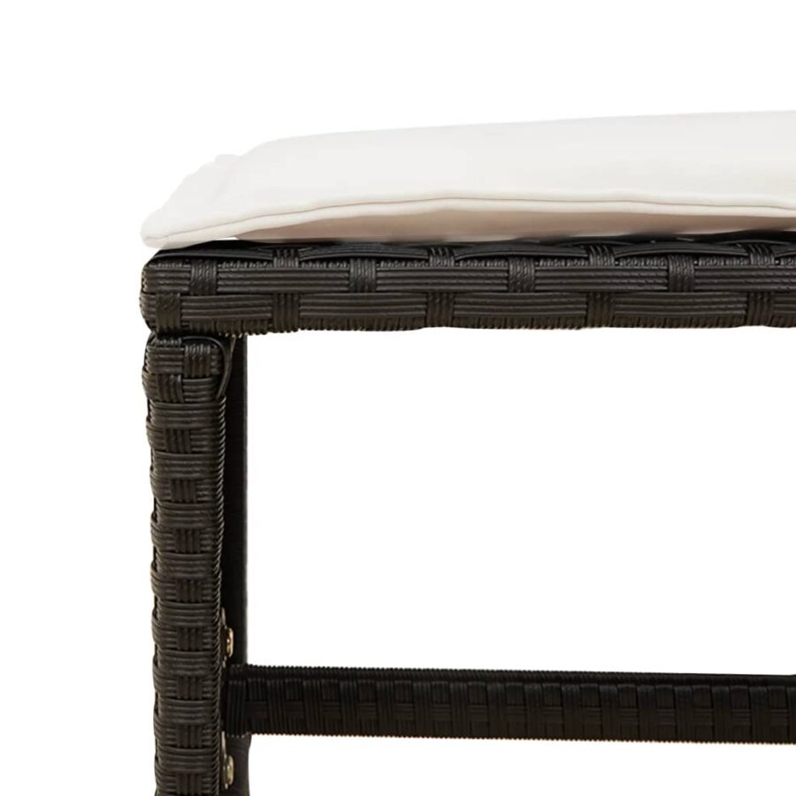 13-delige Tuinset met kussens poly rattan zwart - Afbeelding 10