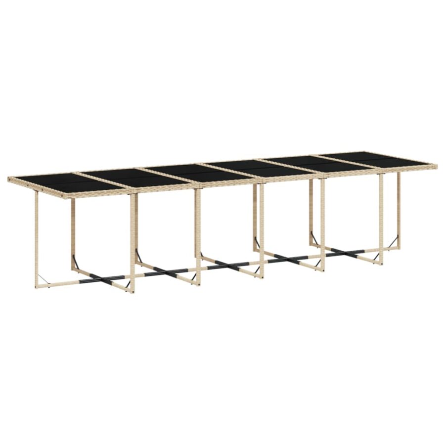 17-delige Tuinset met kussens poly rattan gemengd beige - Afbeelding 4