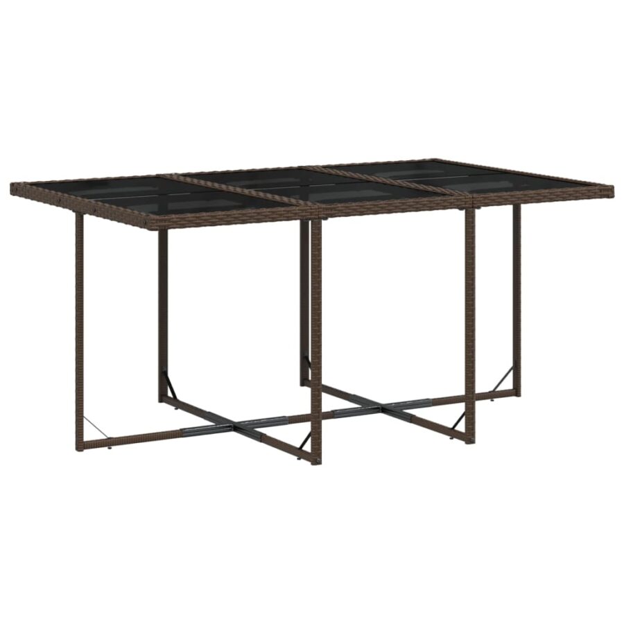 11-delige Tuinset met kussens poly rattan bruin - Afbeelding 4