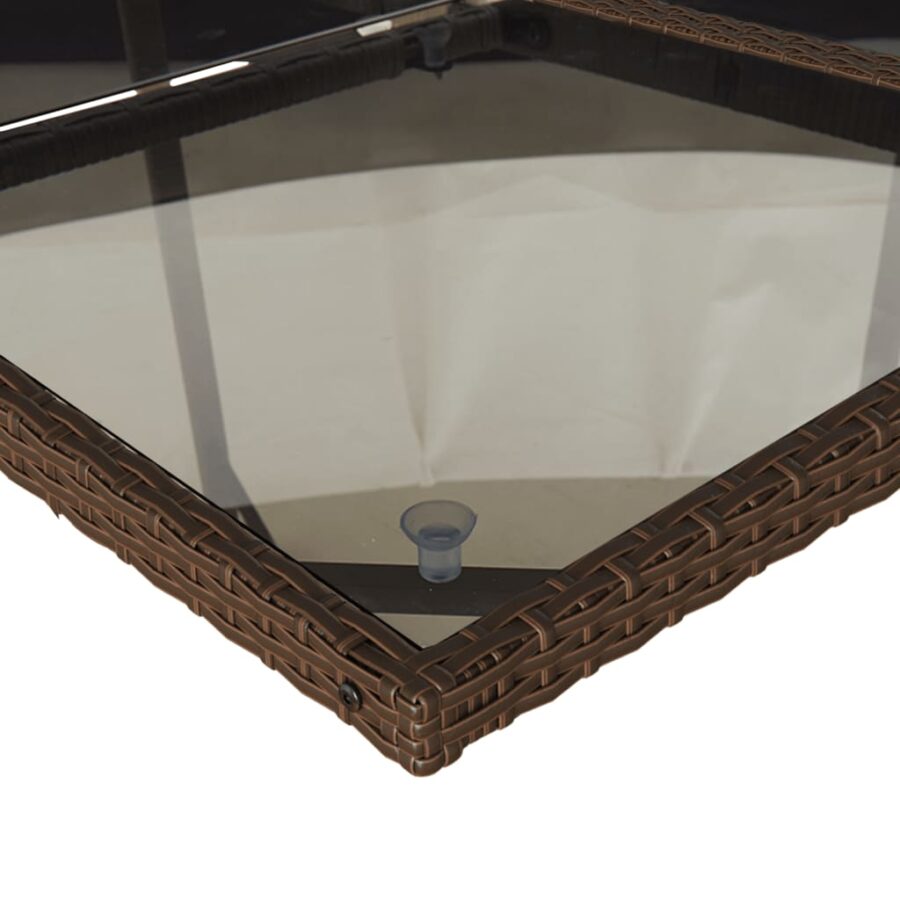 15-delige Tuinset met kussens poly rattan bruin - Afbeelding 5