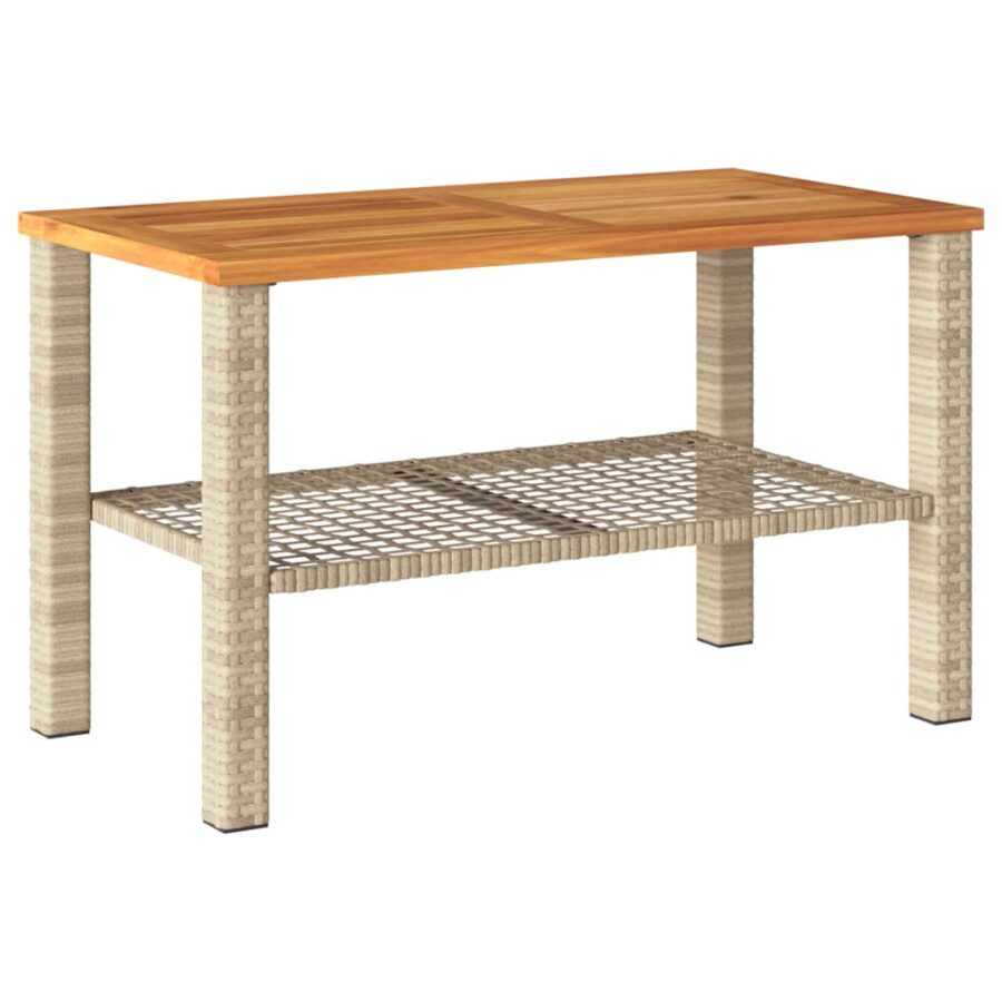 4-delige Loungeset met kussens poly rattan beige - Afbeelding 8