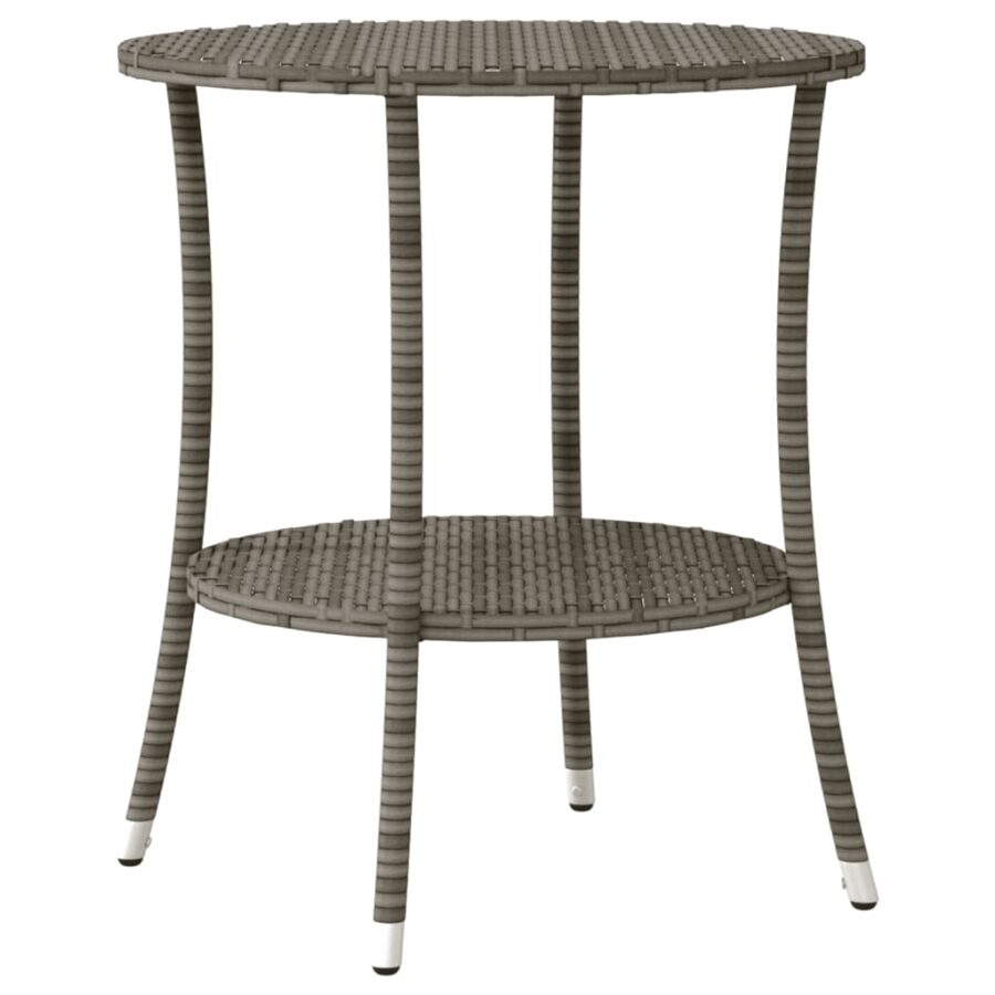 3-delige Bistroset met kussens poly rattan grijs - Afbeelding 8