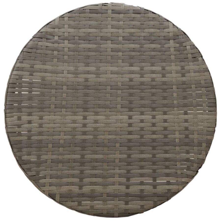 3-delige Bistroset met kussens poly rattan grijs - Afbeelding 9