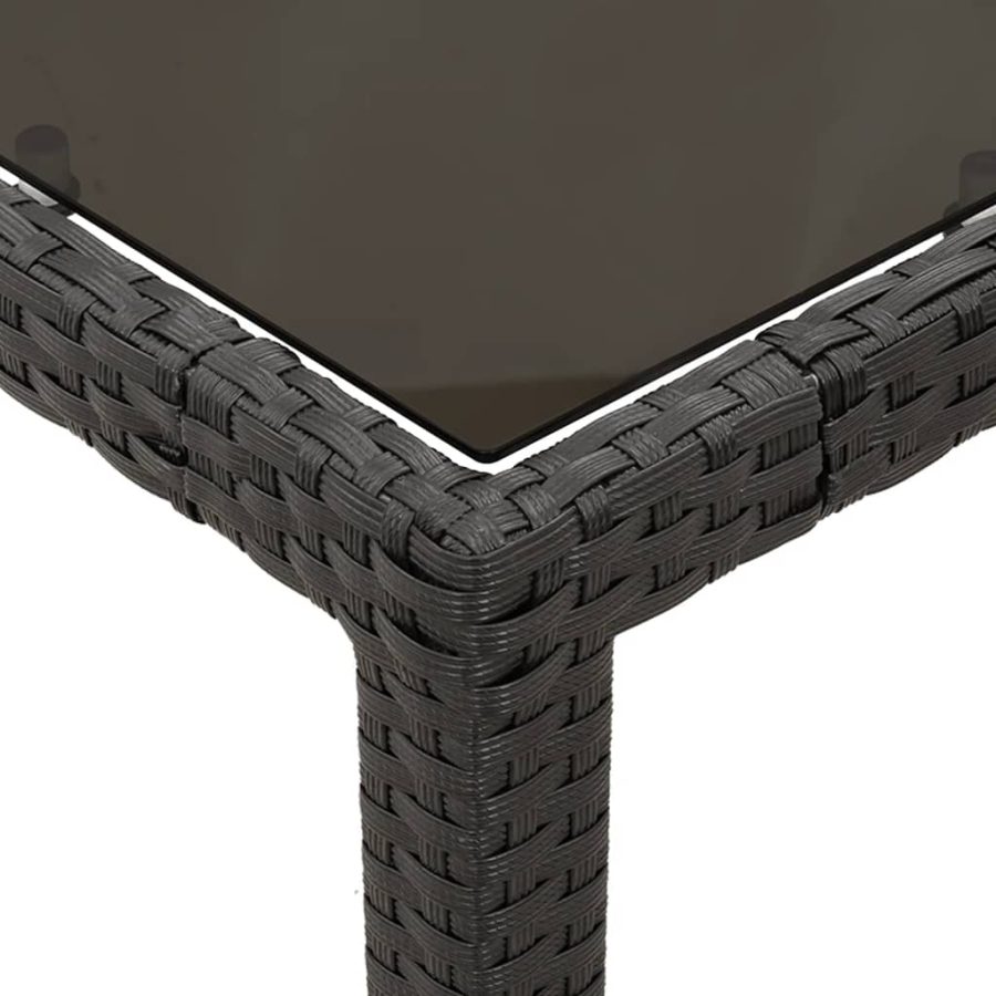 5-delige Tuinset met kussens poly rattan zwart - Afbeelding 6