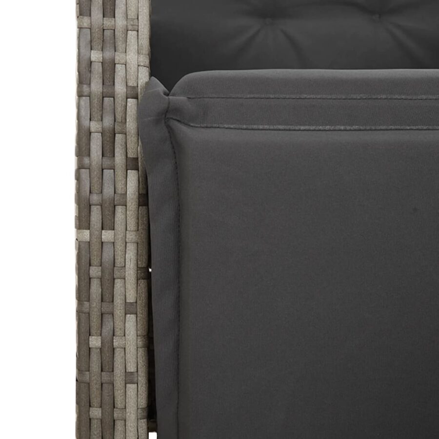 3-delige Tuinset met kussens poly rattan grijs - Afbeelding 6