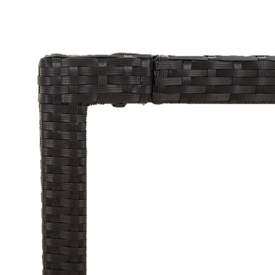 5-delige Tuinset met kussens poly rattan zwart - Afbeelding 8