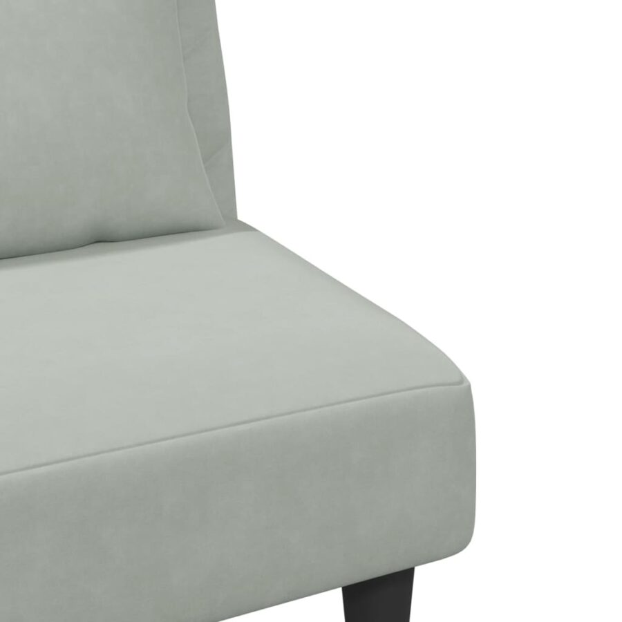 2-delige Loungeset met kussens fluweel lichtgrijs - Afbeelding 9