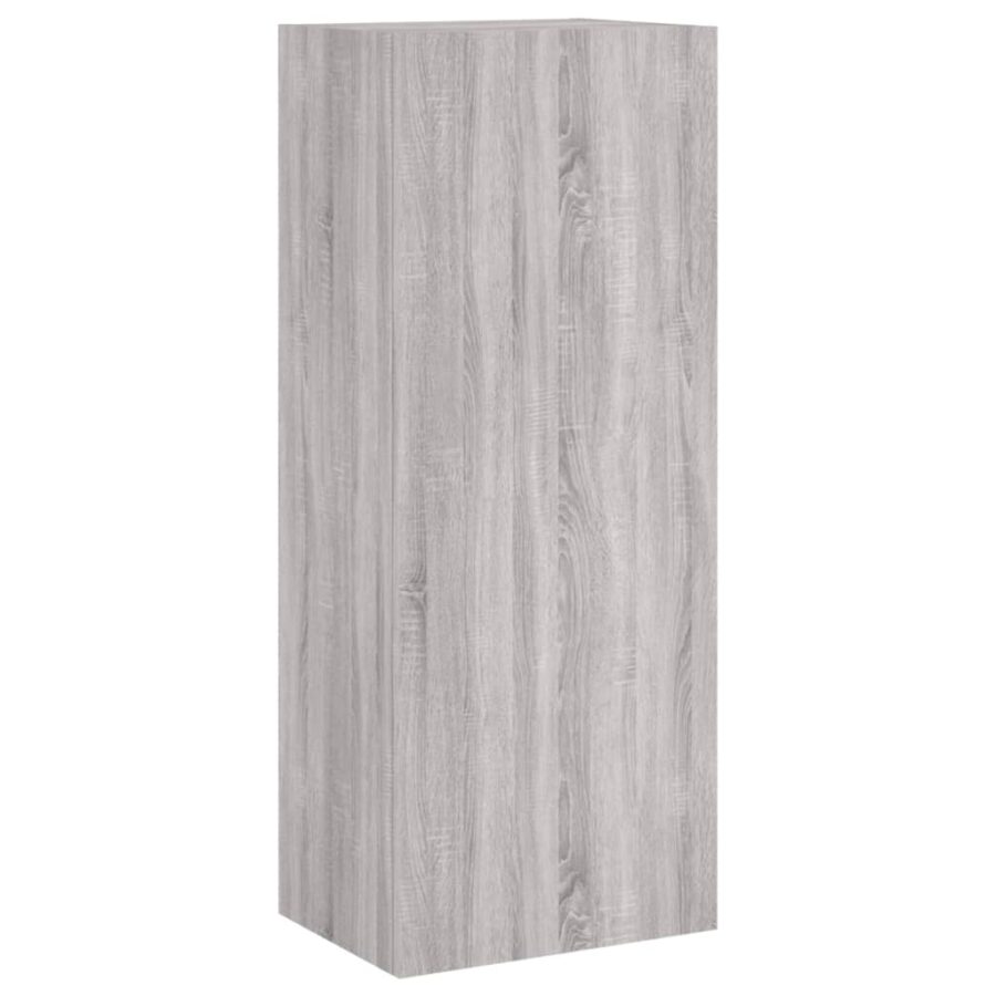 4-delige Tv-wandmeubelset bewerkt hout grijs sonoma - Afbeelding 8