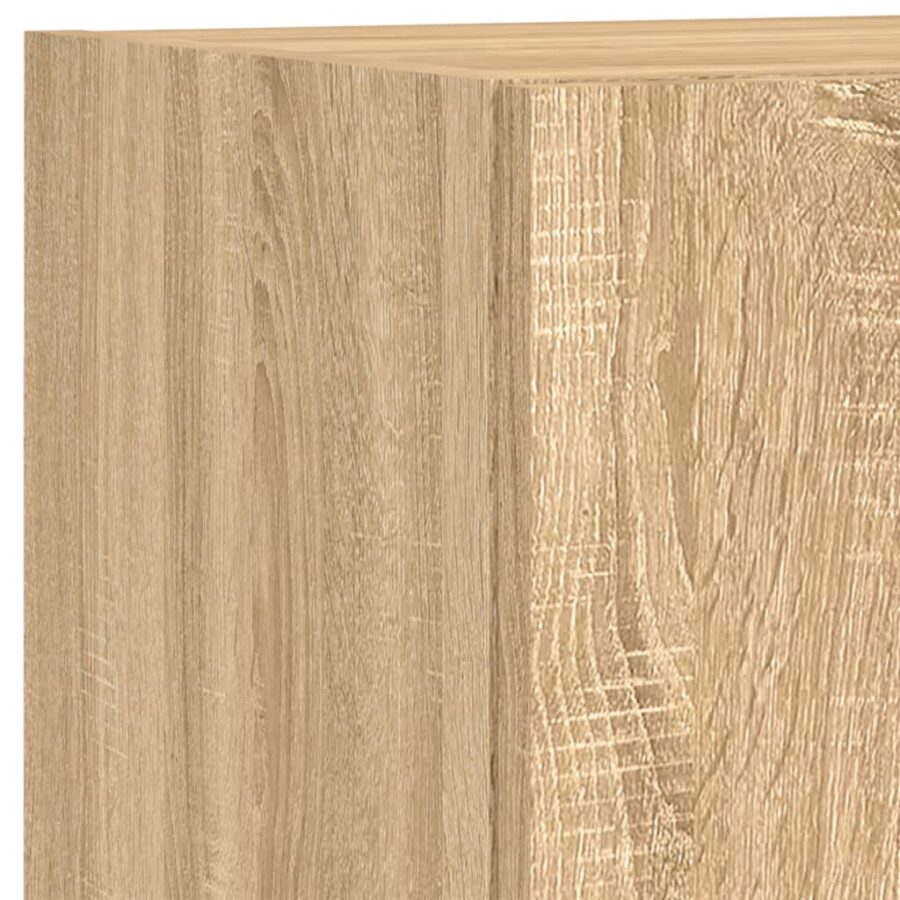4-delige Tv-wandmeubelset met LED bewerkt hout sonoma eiken - Afbeelding 11