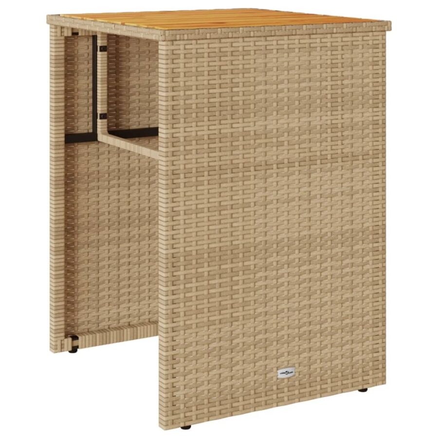 3-delige Bistroset met kussens poly rattan beige - Afbeelding 4