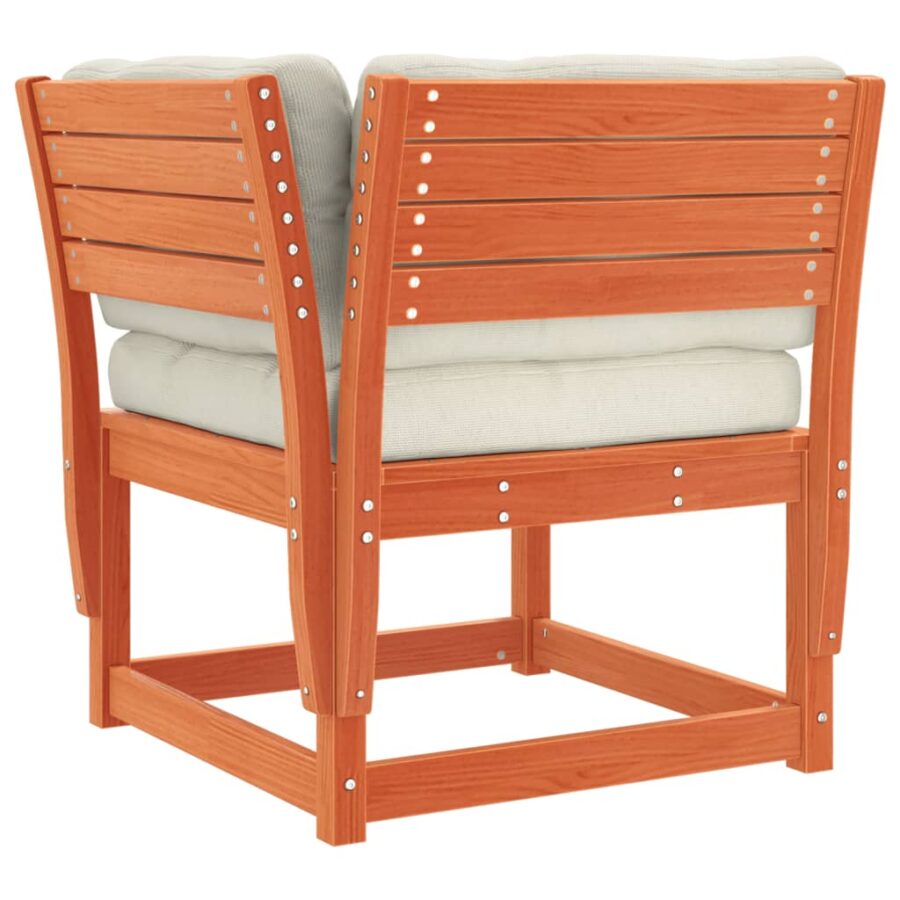 3-delige Loungeset met kussens massief grenenhout wasbruin - Afbeelding 5