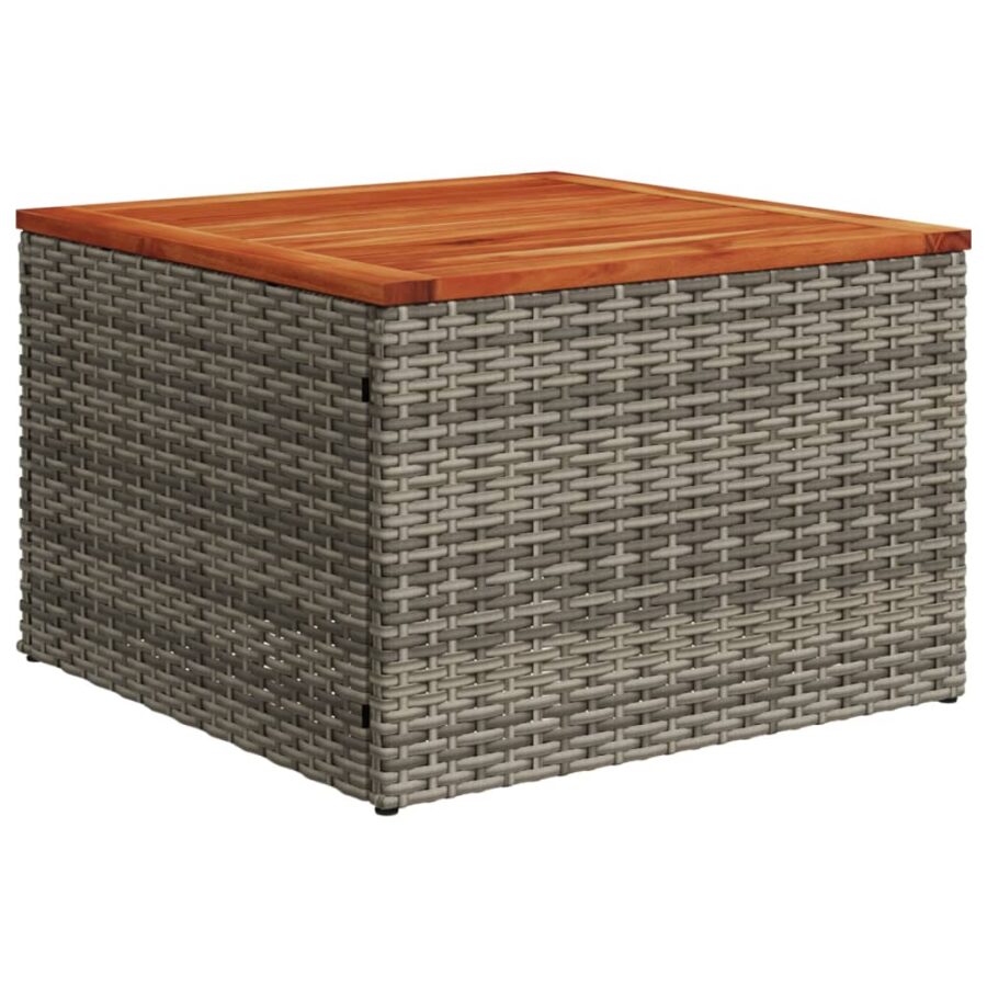 10-delige Loungeset met kussens poly rattan grijs - Afbeelding 4