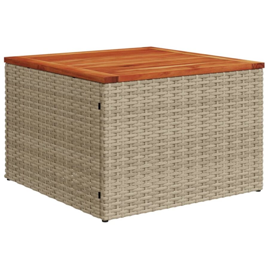 12-delige Loungeset met kussens poly rattan beige - Afbeelding 6