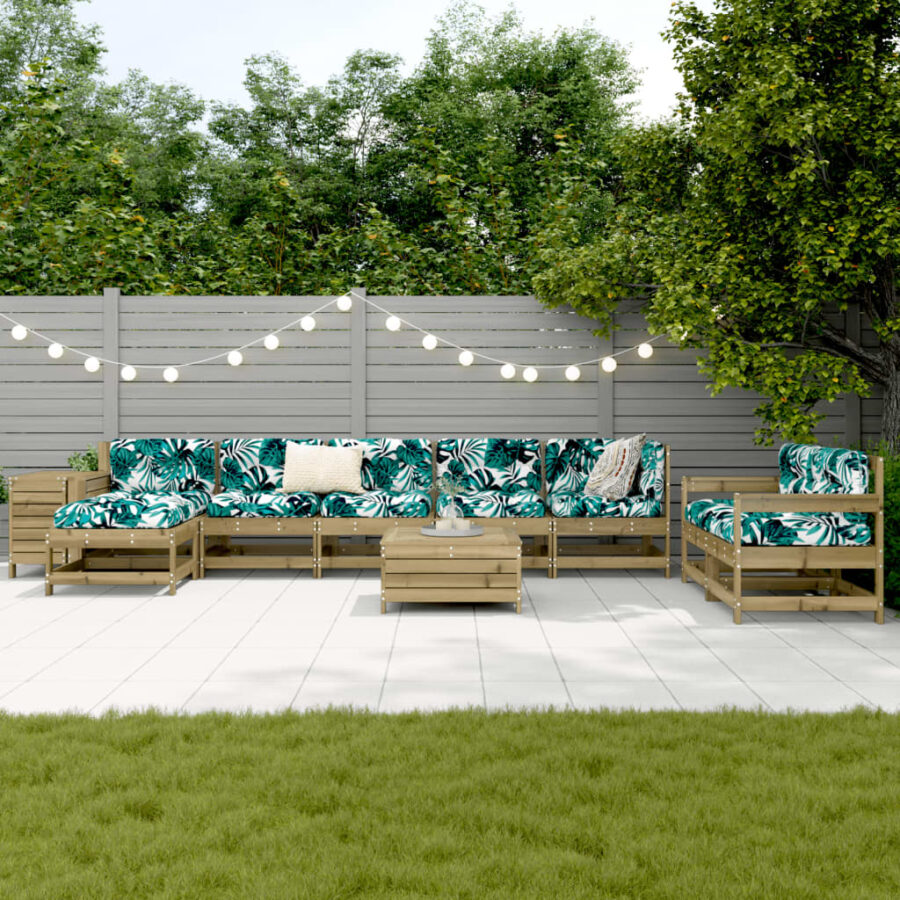 10-delige Loungeset geïmpregneerd grenenhout - Afbeelding 3