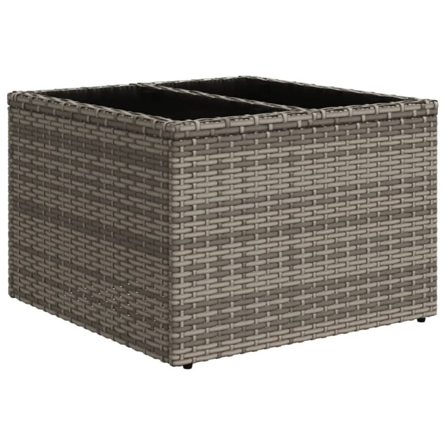 10-delige Loungeset met kussens poly rattan grijs - Afbeelding 5